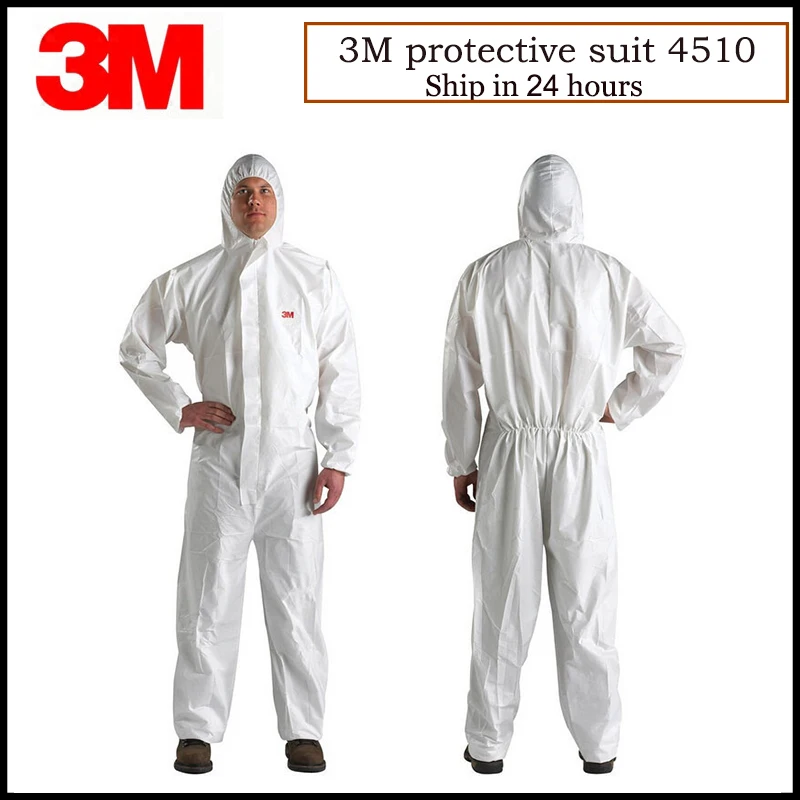 quimica vestuario de seguranca de proteccao descartaveis coverall terno com capuz anti particulas limitado respingo quimico liquido lt074 3m 4510 01