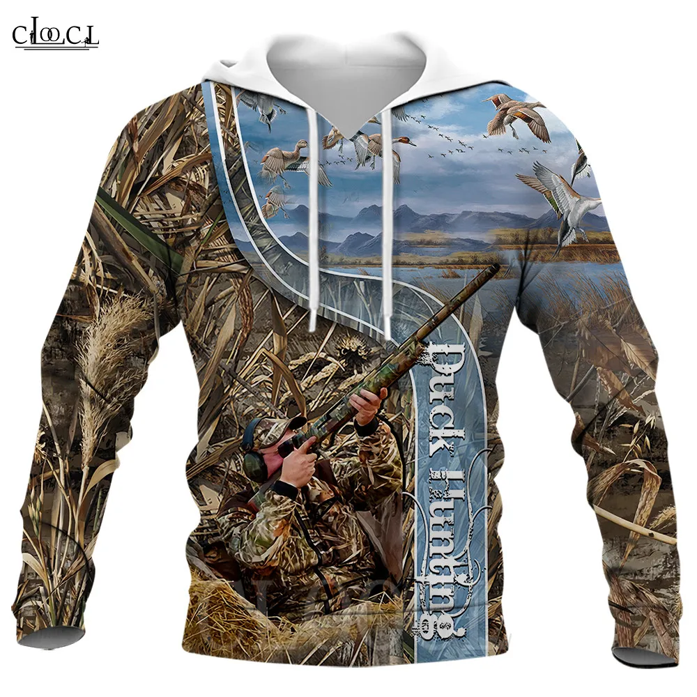 

CLOOCL Men Hoodie Duck Hunting Hunter Seagull 3D All Over Printed Unisex Tracksuit Long Sleeve Hooded Pullover Sudadera Hombre