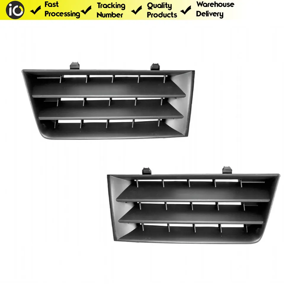 Front Bumper Grille Left and Right Complete Set Replacement Black Color for Renault Megane 2 2003-2006 Oem 7701474478