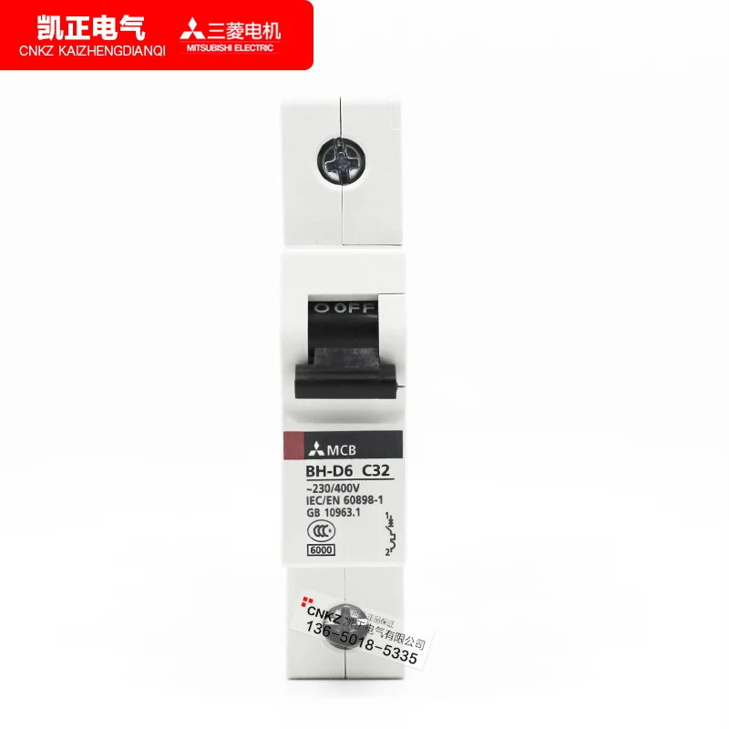 

2 pieces original genuine Mitsubishi miniature circuit breaker air switch BH-D6 1P type C 6A 10A 16A 20A 25A 32A 40A 50A 63A