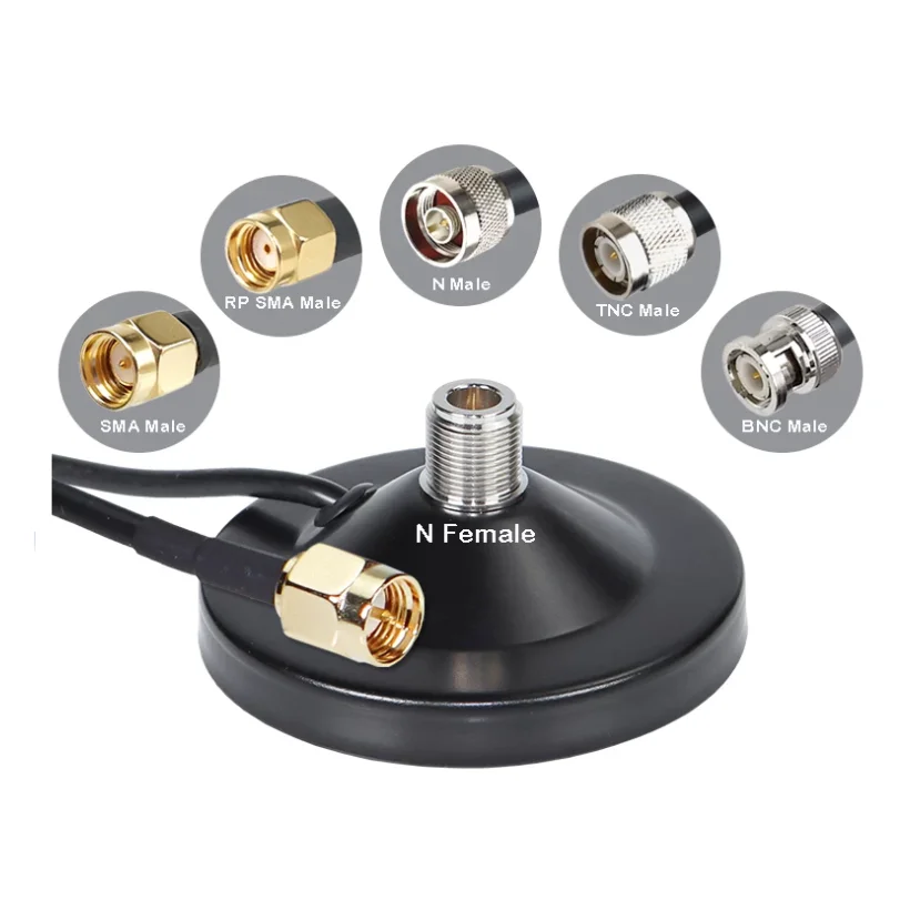 

strong magnetic FRP antenna suction cup base N male SMA male BNC male TNC male connector with N female interface RG58 cable