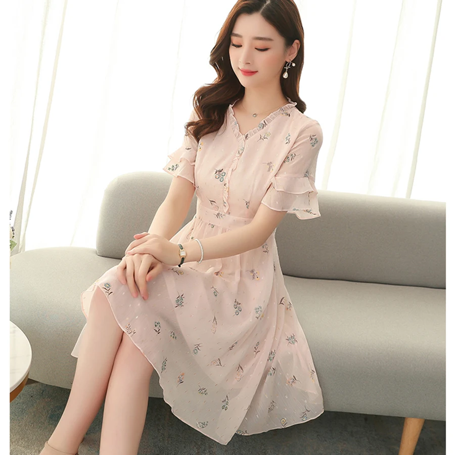 2022 Vintage Bông Hoa Màu Hồng Voan Gợi Cảm Câu Lạc Bộ Mini Xuân Hè Mới Ngọt Ngào Bãi Biển Sundress Nữ Bodycon Đảng Đầm Vestido