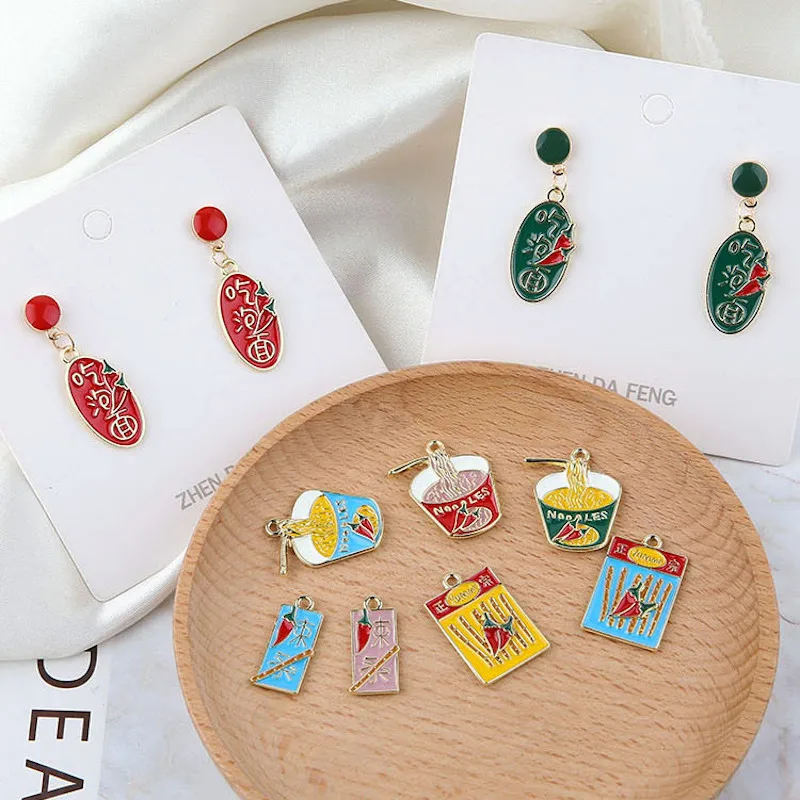 20pcs Dripping oil Instant no quicksand Imitation oval rectangle Charm Pendant earring Tag Enamel hair accessories DIY jewelry