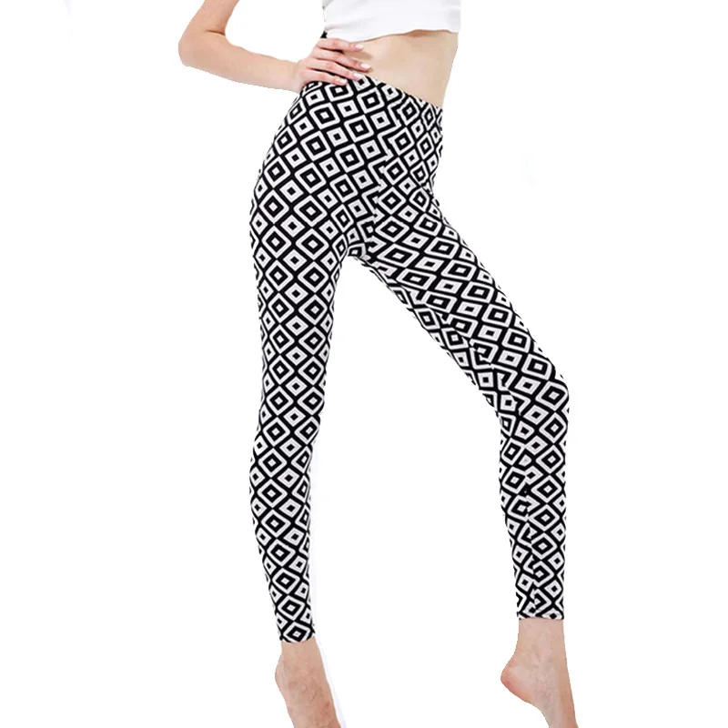 Leggings stampati a righe nero bianco Push Up Leggins a vita alta Sexy estate donna pantaloni calzamaglia sportiva allenamento elastico Fitness