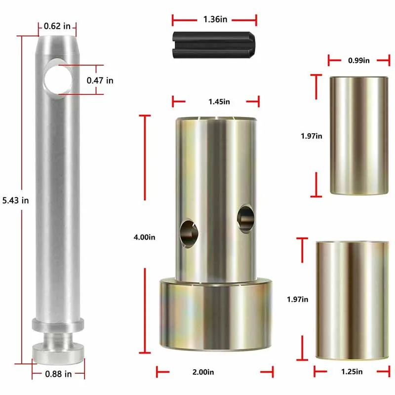 Nony S07070200 Top Link Pin Hitch Accessories for Tractors(5-1/2) & Quick Hitch Bushing Kit TK95029  Steel Fits for Category 1