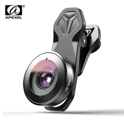 APEXEL High quality mobile lens HD 195 degree super fish eye fisheye lentes 4k phone camera lenses for iPhone 7 8 X Xiaomi phone