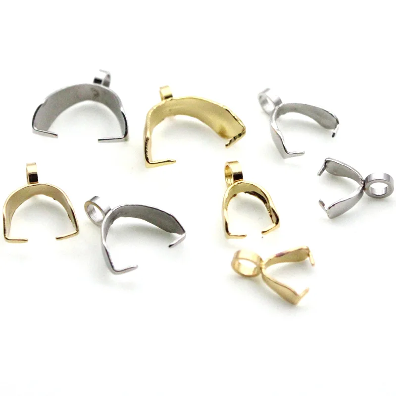 

20Pcs/lot 316 Stainless Steel Pendant Pinch Clip Bail Clasps Bead Pendant Connector Findings for Necklace DIY Jewelry Making