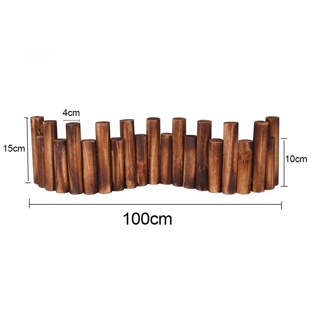 Support Dropshipping Anti-Corrosion Wood Log Lawn Grass Edging Garden Flower Bed Border Fence Decor Edging Garden Decoration