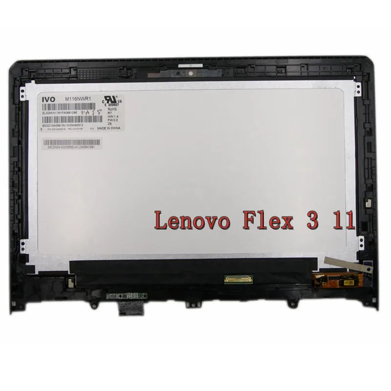 

11.6" M116NWR1 5D10J08414 HD LCD Touch Screen Digitizer Assembly For Lenovo Flex 3 11 Beze