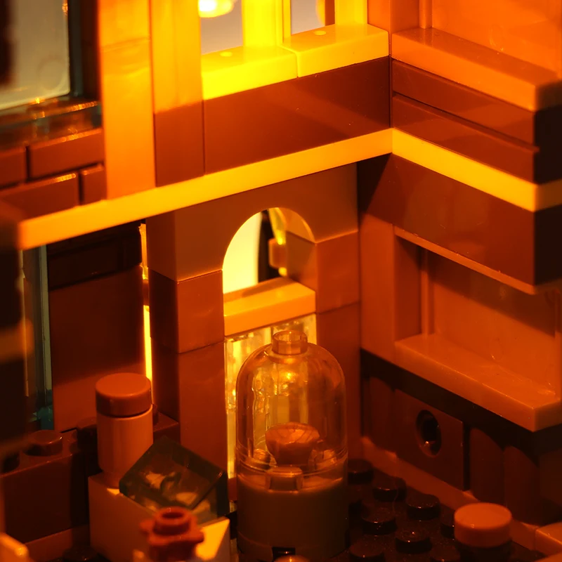 4 in 1 Led Light Set Building Block City Street Ceiling Light Lamp Model Decoration USB House DIY Toys Fit
