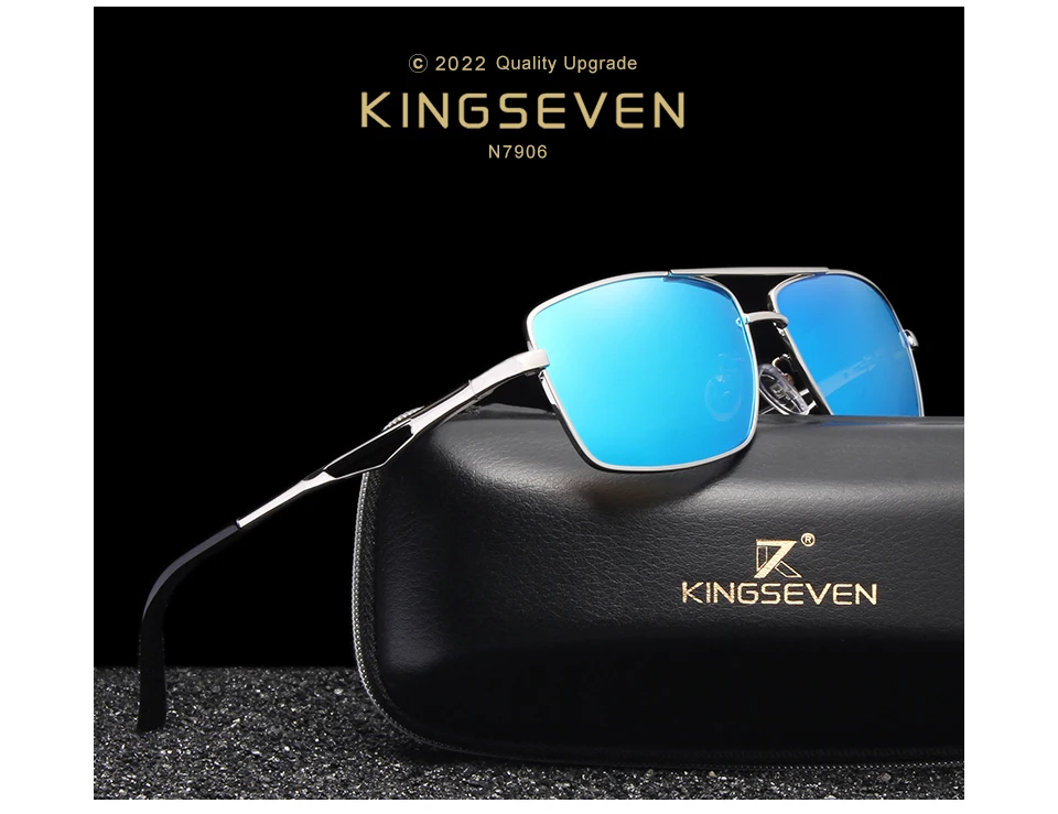 KINGSEVEN 2024 Marke Klassische Quadratische Polarisierte Sonnenbrille männer Fahren Männliche Sonnenbrille Brillen UV Blockieren Oculos N7906 – Detail 1