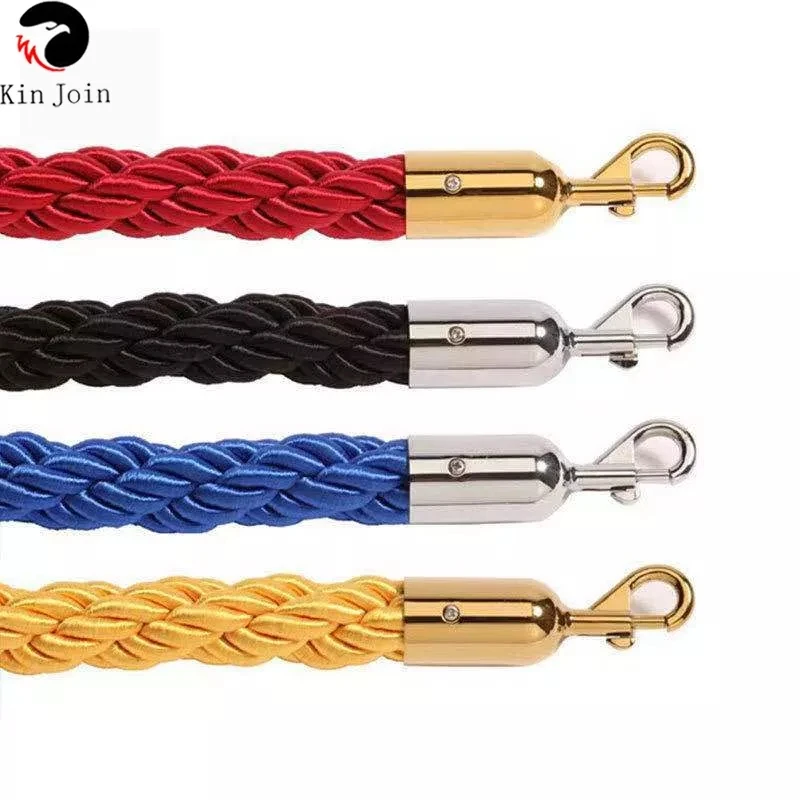 KINJOIN High Quality 1.5m Long Twisted Lining Barrier Rope Flannel Sling For Welcoming Queuing Columns, Pole Fences, Stands