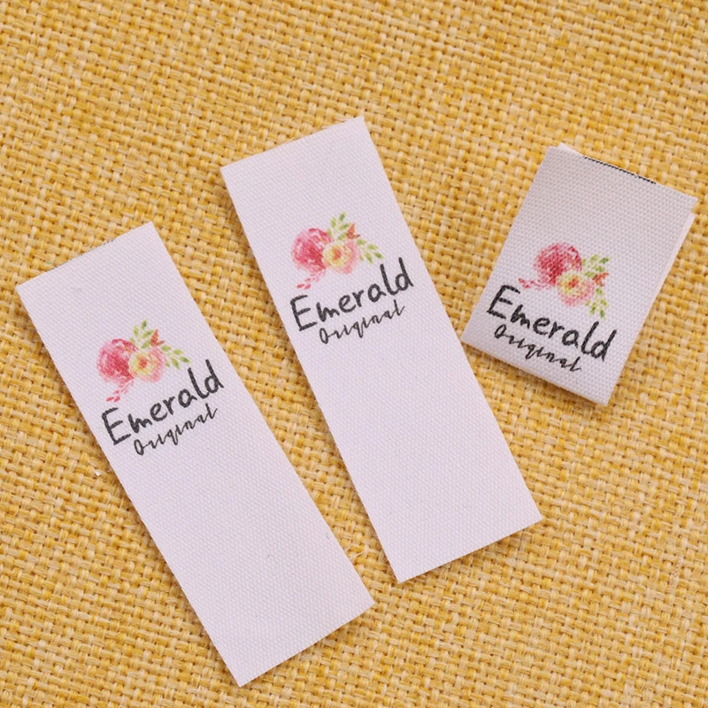 10-100 pcs Custom Clothing Labels - Personalized Brand  Organic Cotton Ribbon Labels 20mmx60mm  Logo or Text Sewing DIY Labels