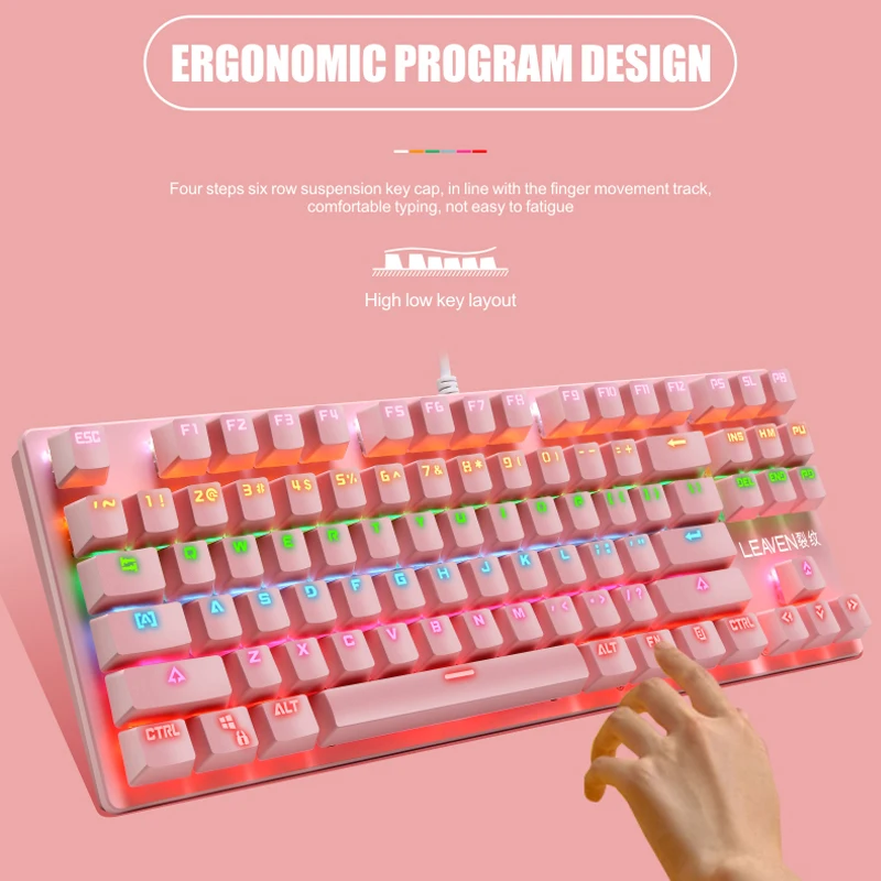 

Newest Single Backlit Mechanical keyboard 87keys Mechanical gaming keyboard