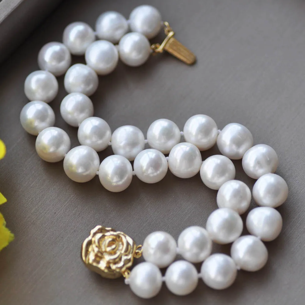 

Z10353 2Row 8" 12mm Round White Freshwater Pearl Bracelet Rose