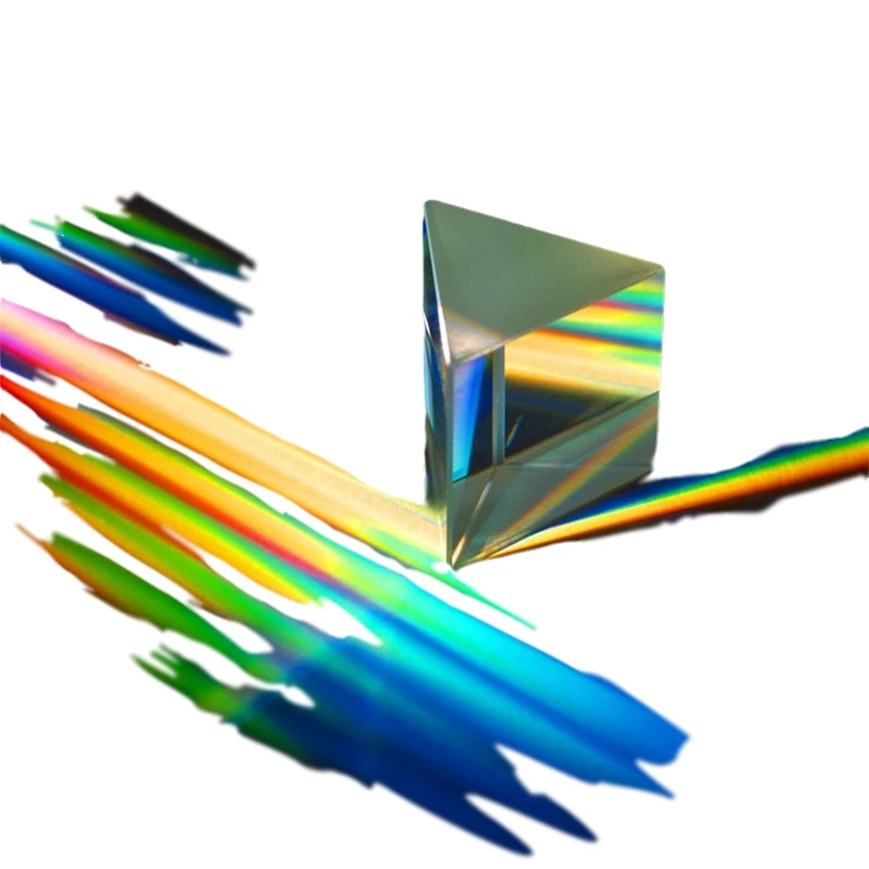 Triangular Prism Optical Prisms Glass Physics Teaching Refracted Light Spectrum Rainbow Children Students Present