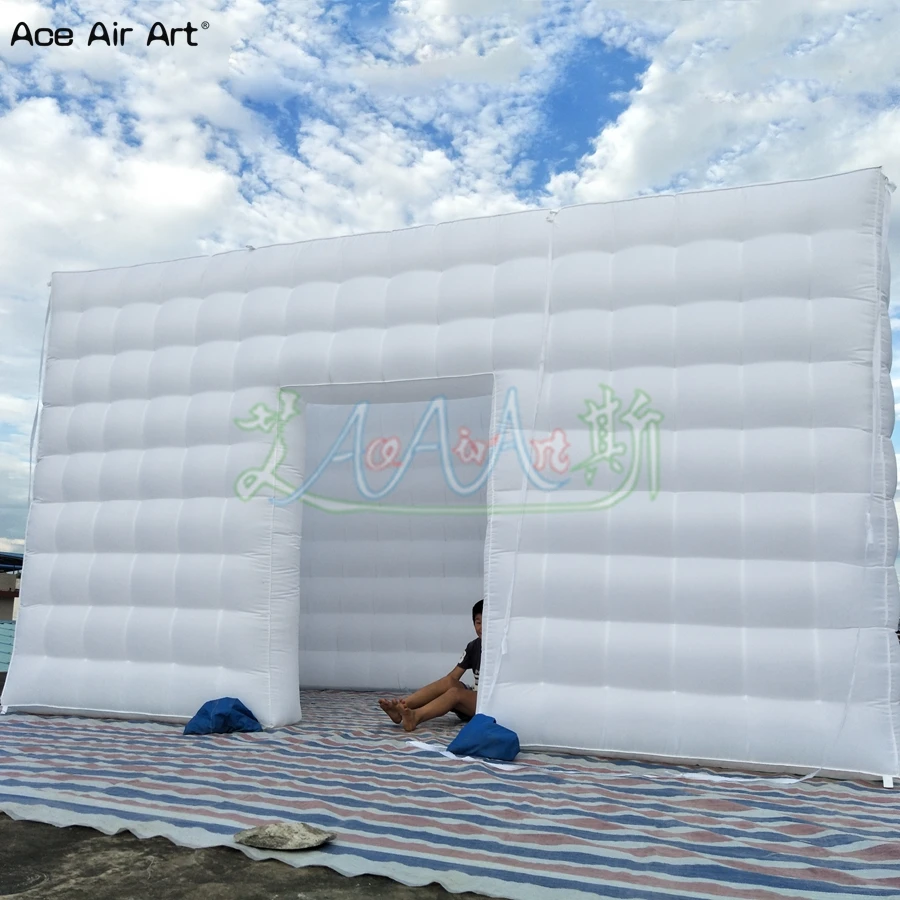 Grande tente cube carrée gonflable de haute qualité, structure cubique, salle rigourde fête, salons commerciaux, 4.8x2.7x2.7m, broderie personnalisée