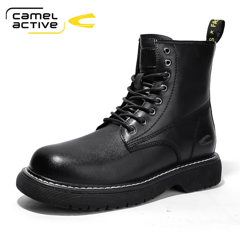 

Camel Active Luxury Leather Casual Classic Basic Men's boots 2021 Fashion New Boots Men Basic Boots Winter Comfy Men Shoes