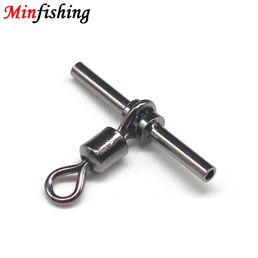 

Minfishing 25 pcs/lot 3 Way Swivel Rolling Swivel with Copper Tube Fishing Splitter Line Hook Connector Fishing Accessories Tool