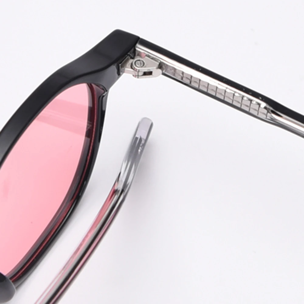 Peekaboo round sunglasses men polarized TR90 green blue uv400 ladies sun glasses vintage korean style rivet yellow