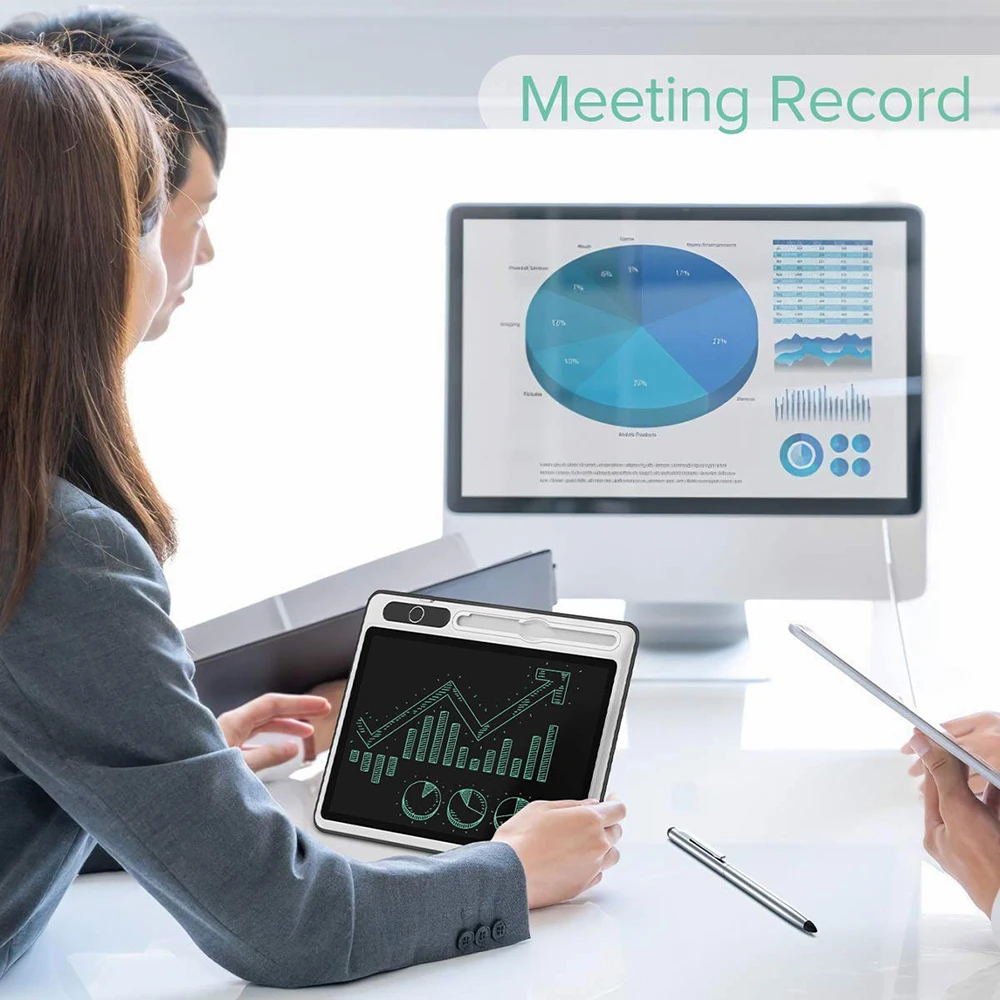 LCD Smart Handwriting Tablet 10.1inch Electronic Notepad With Faux Leather Case Drawing Board For Work and Study Multi-purpose