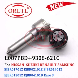 ORLTL Diesel Injector EJBR02101Z 7135-644 Repair Kit Nozzle L087PBD Valve 9308-621C For Delphi Renault EJBR04101D,EJBR01401Z