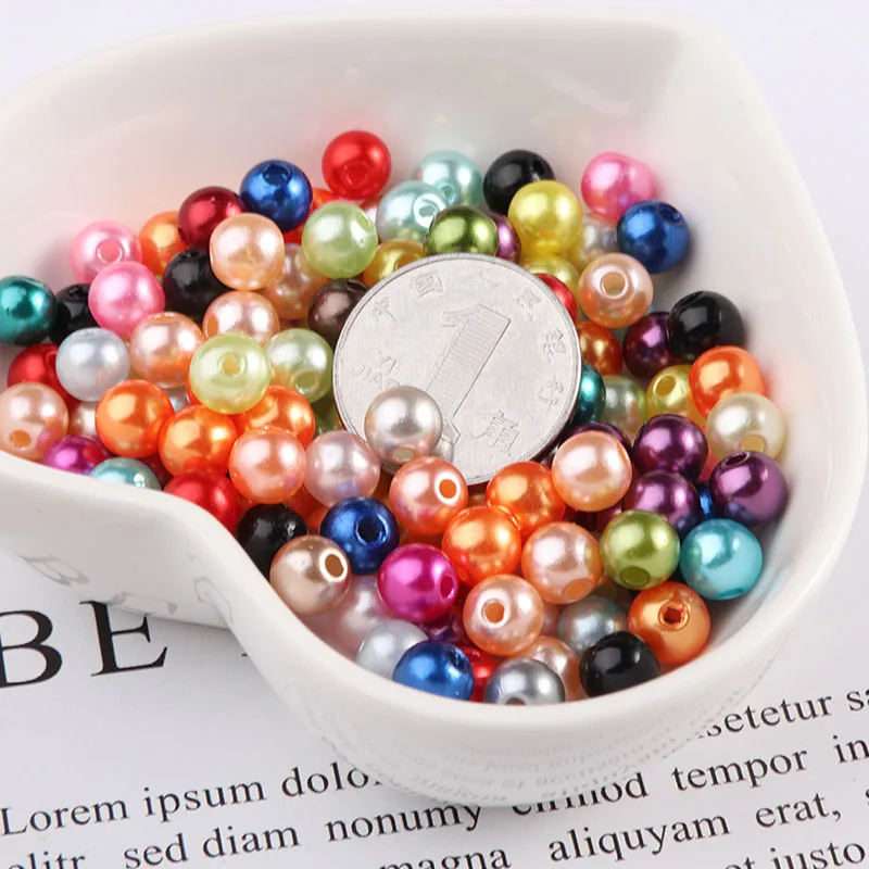 3mm 4mm 5mm 8mm perline 23 colori rotondi imitazione indumento perla con fori per collana d\'arte fai da te gioielli di moda che fanno accessori