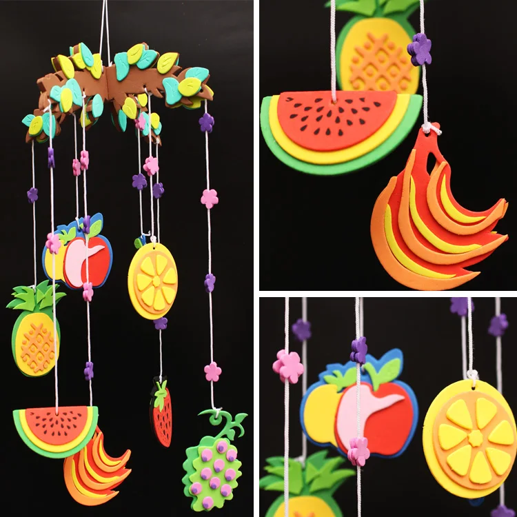 Children Handmade Diy Material Package Eva And Colorful Wind Chimes Kindergarten Holiday Gifts Unisex Educational 2021