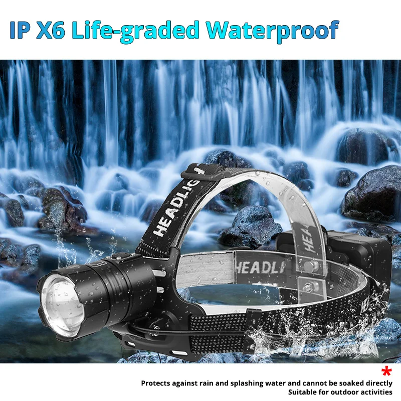 80000000LM XHP199 Super Bright Headlight 7800MAH XHP70.2 USB Rechargeable LED Headlamp Hunting Cycling Waterproof 18650 Lanterna