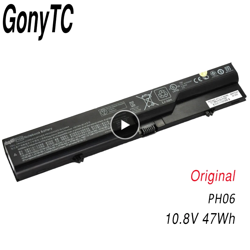 

Original PH06 Notebook Battery For HP ProBook 4325s 4320s 4321s 420 425 4520s 4326s 4420s 4421s 4425s 4525S 593572-001