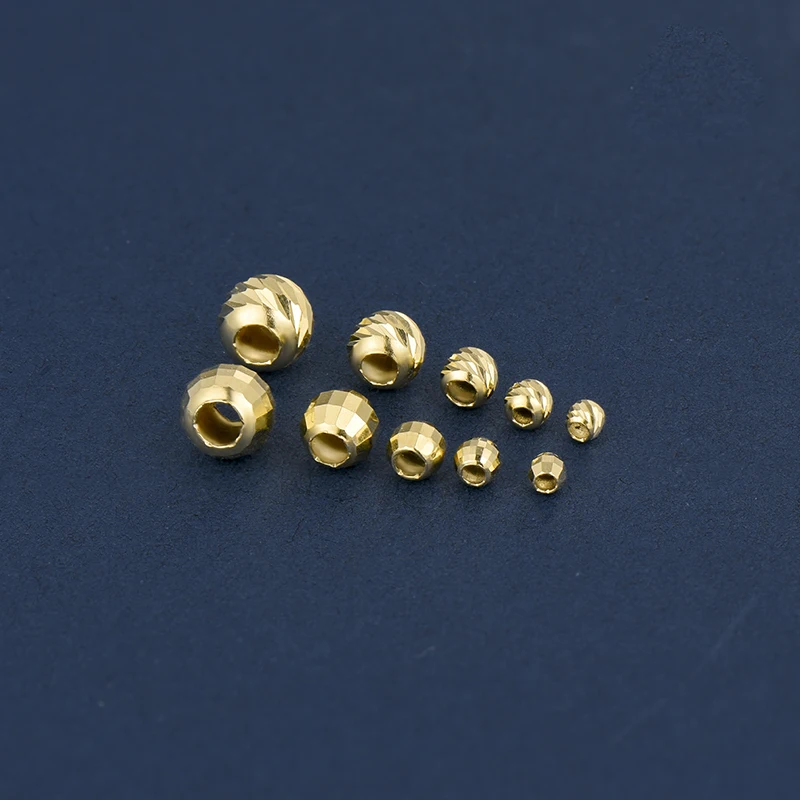 Imagem -04 - Sólido Ouro Spacer Beads Descobertas Jóias Finas Faça Você Mesmo Acessórios Pulseira Colar Tornozeleira Brincos Au750 18k