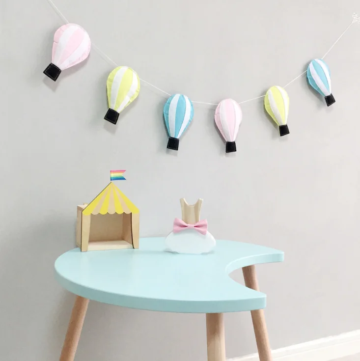 

1.5M Length Ins Hot Nodic Colorful Hot Air Newborn Baby In The Crib Infant Room Decor Photography Props Baby Bedroom Decoration