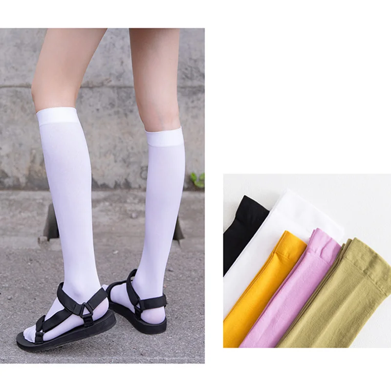 

LKWDer 1 Pair Black Knee Socks Japanese Korean Style Calf Socks Womens Thin Long Velvet Socks Stockings High Summer Autumn Meias