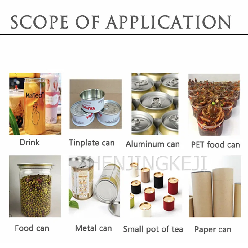 220V/110V Commercial Sealing Machine Drink Easy Pull Can Stainless Steel Automatic Seal Mouth Equipment Multi-Purpose Desktop