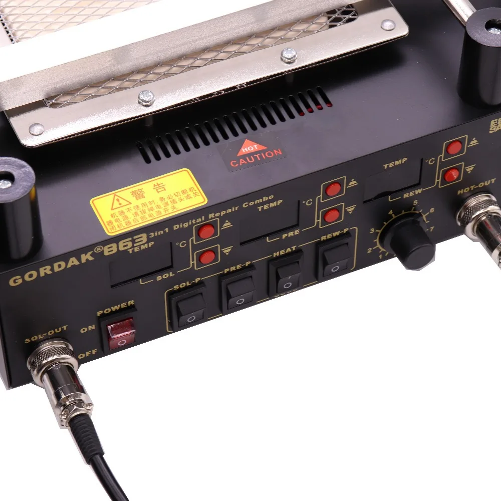863 3 In 1 Hot Air Gun Soldering สถานี BGA Rework Soldering Station ไฟฟ้า IR Infrared Preheating Station