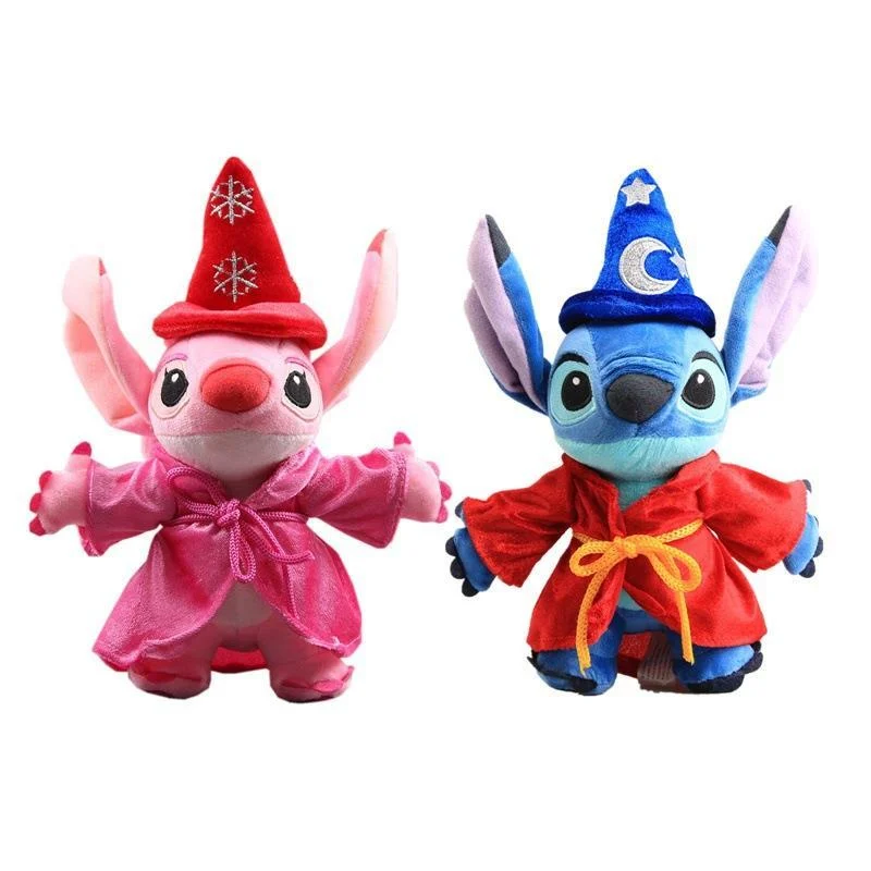 Disney 25 cm cute Magic Stitch and Angel plush toys  Stitch Plush Doll Toys Kids Birthday Wedding Gifts