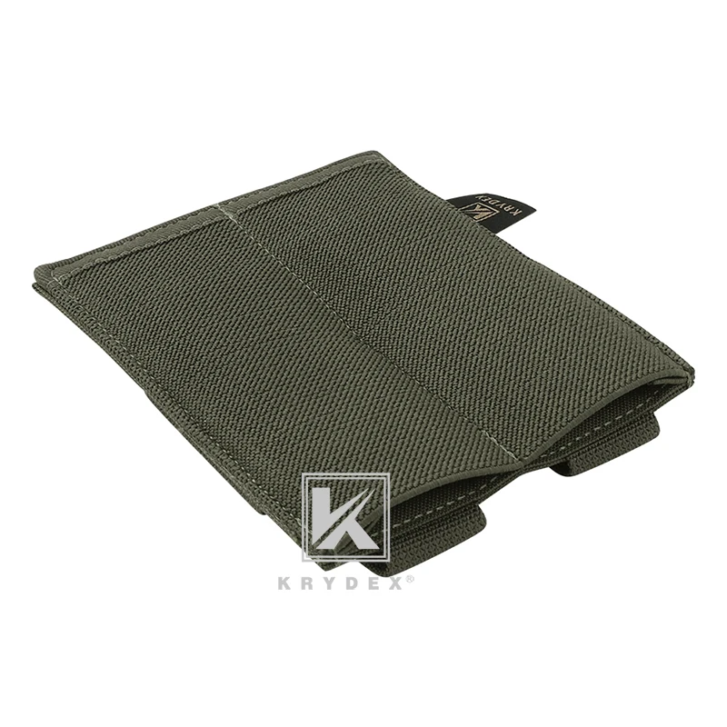 KRYDEX Tactical Open Top Double Pistol Magazine Pouch Elastic Mag Holster MOLLE For 9mm .45 .40 Magazines Hunting Airsoft Gear