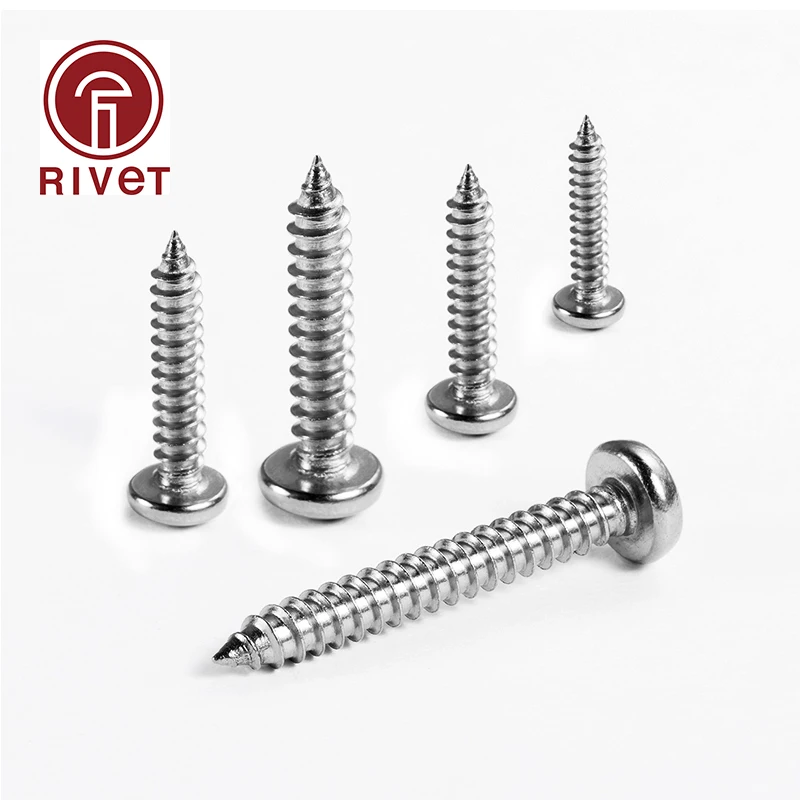 GB845 ST4.8 ST5.5 ST6.3 Cross Recessed Truss Head Self-tapping Screw 304 A2-70 Stainless Steel Phillips Mushroom Head Wood Screw