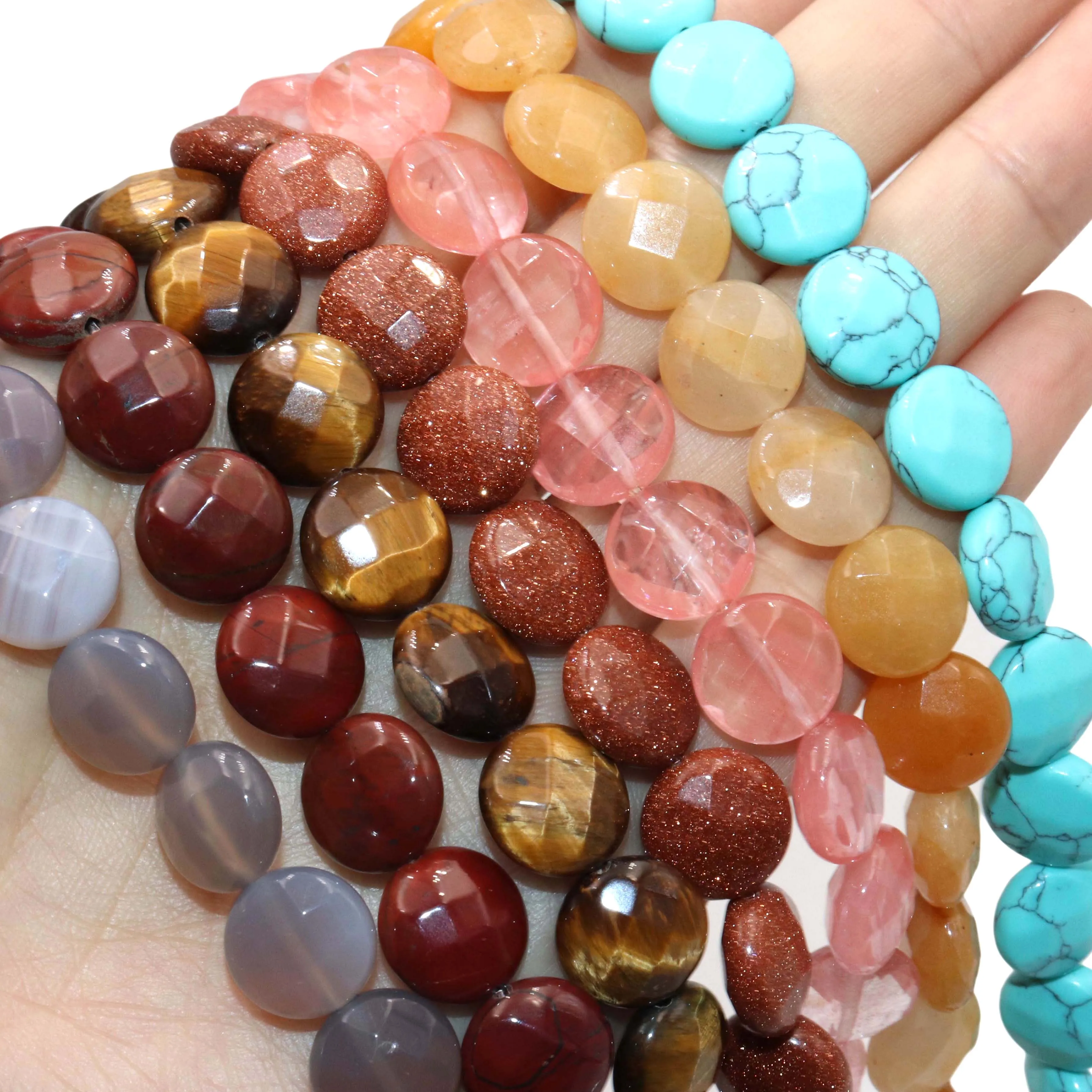 Faceted Natural Stone 8 12 16mm Round Agates Crystal Loose Spacer Beads For Jewelry Making DIY Necklace Bracelet Accessories