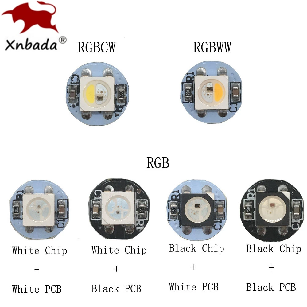 10 ~ 500 sztuk 4-Pin WS2812B WS2812 Chip LED i radiator pokładzie 5050 RGB WS2811 IC SK6812 wbudowana dioda LED RGBW Chip LED DC5V