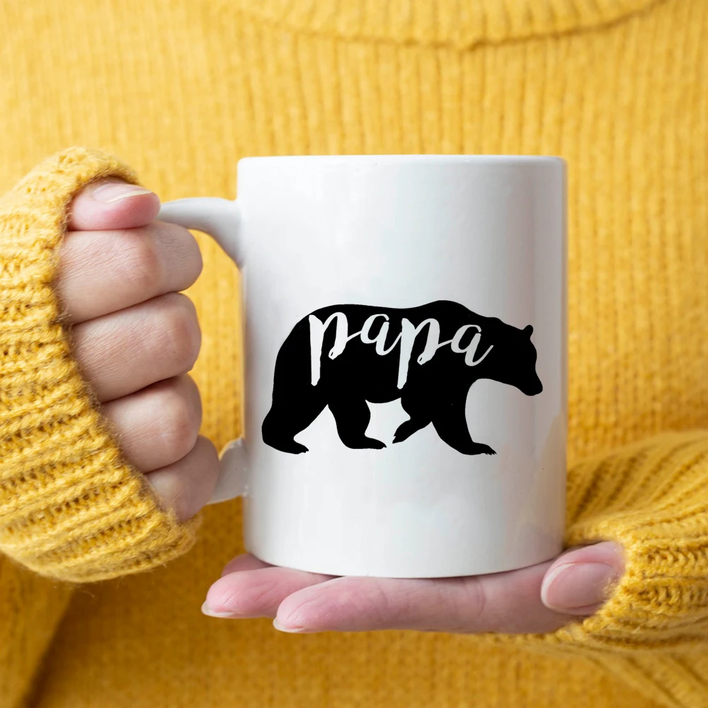 light magic cute Papa Bear mug 350ml Ceramic coffee mug best gift for your dad father papa mug