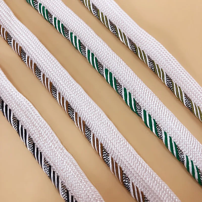 3M 1cm biały czerwony srebrny Shining Piping Lip Cord Trim | Poduszka poduszka tapicerka tapicerka obrzeża wykończenie do obszycia akcesoria wiązanie szwów