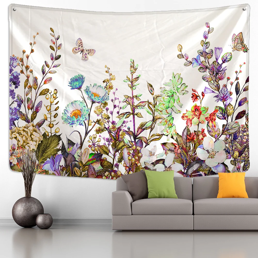 

Colorful Wildflower Tapestry Wall Hanging Flower Chart Hippie Bohemian Tapestries Psychedelic Home Decor