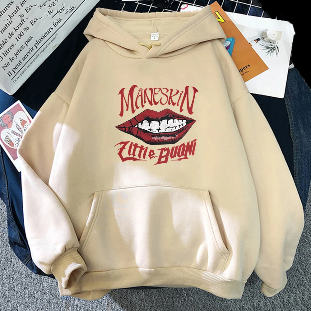 Maneskin hoodies moletom com capuz cantor italiano harajuku masculino fino moletom streetwear casual feminino pullovers de grandes dimensões