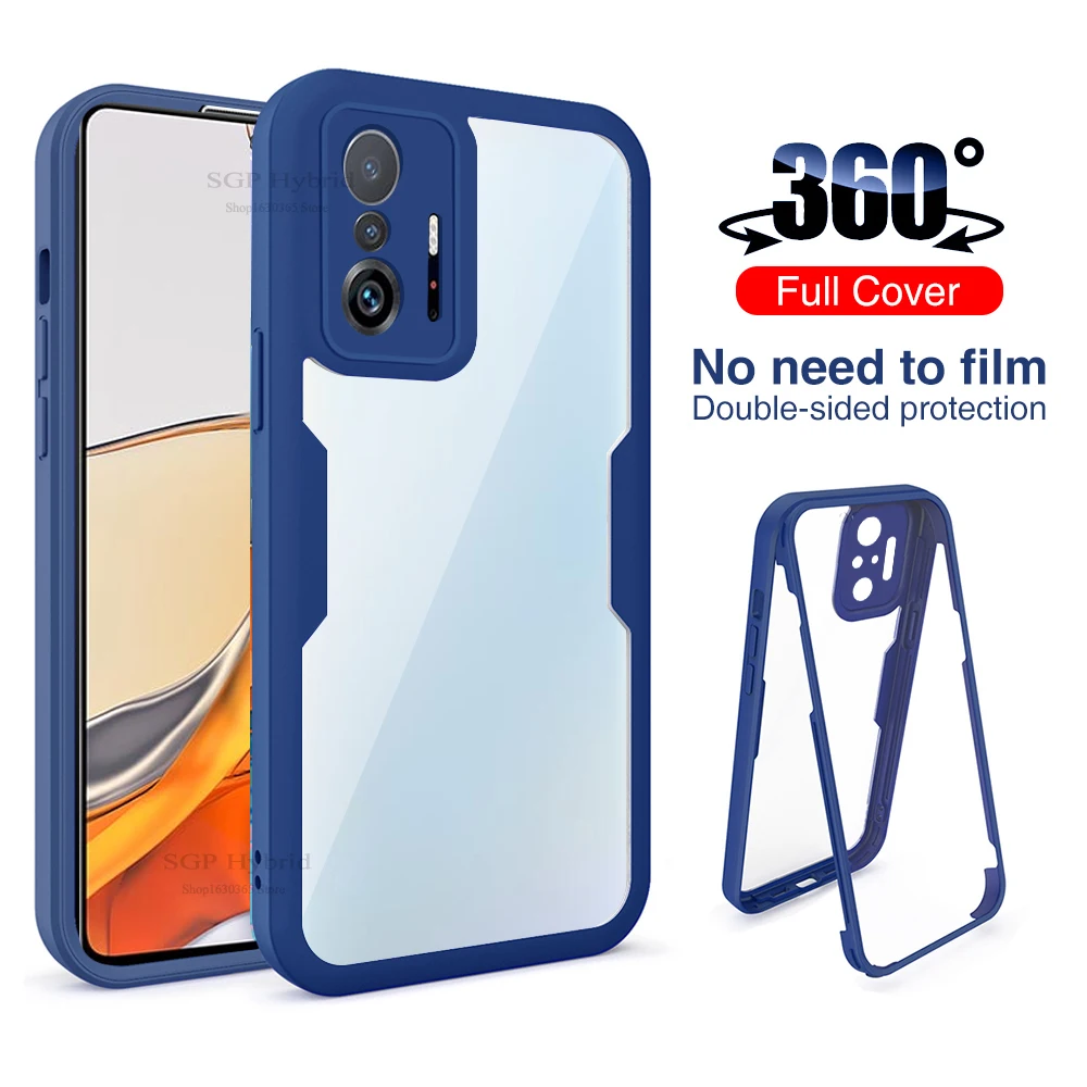 360° full body protector case for xiaomi mi 11t pro front film+shockproof back cover xiomi11t pro t11 mi 11tpro xaomi 11 t coque