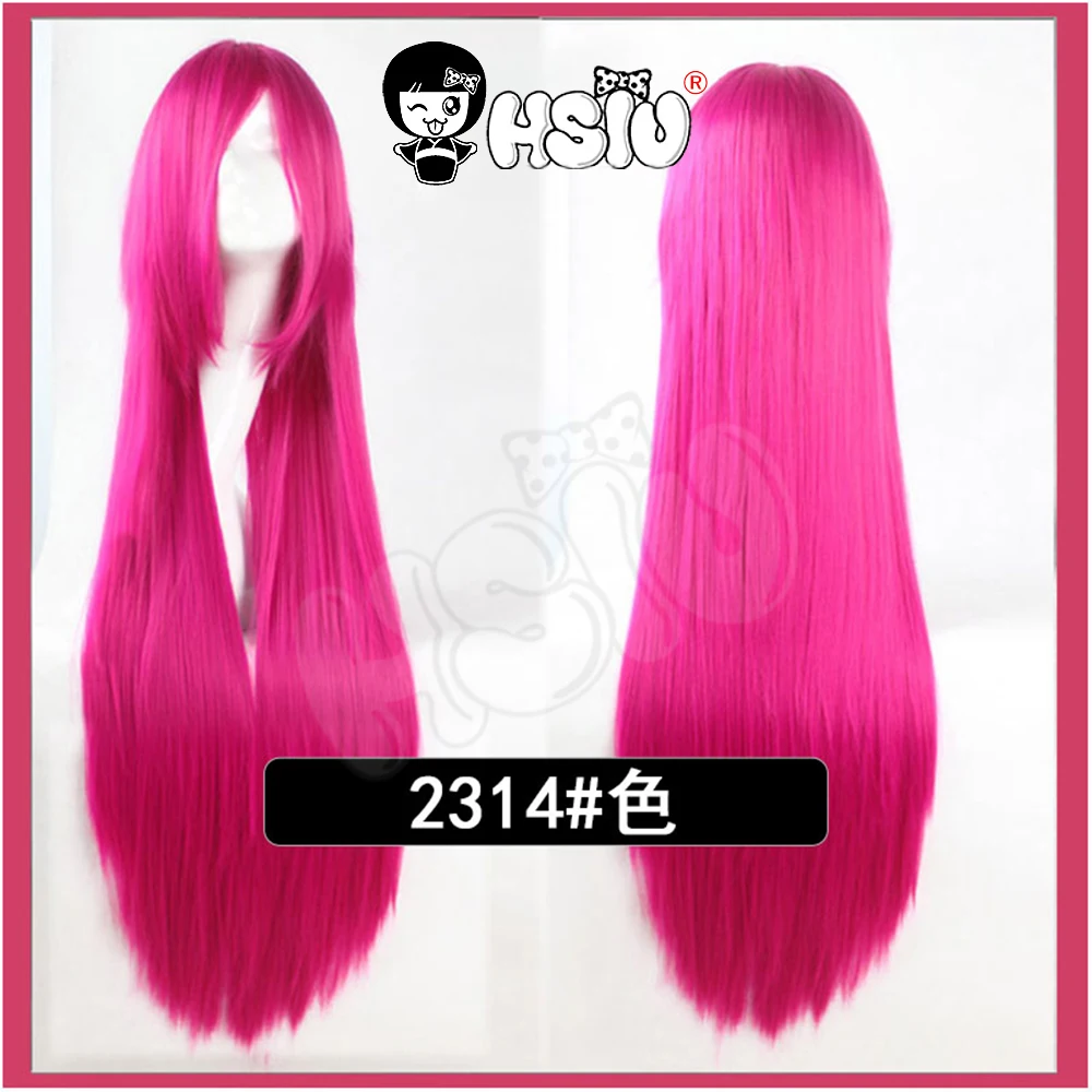 「HSIU Brand」 80cm Cosplay wig Long 22 color Wig Heat Resistant Synthetic Hair Anime Party wig Fiber synthetic wig+Free wig cap