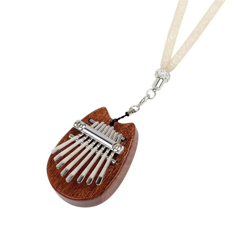 

A 8 Keys Exquisite Mahogany Solid Wood Mini Kalimba Thumb Piano With A Lanyard Musical Instrument Accessories