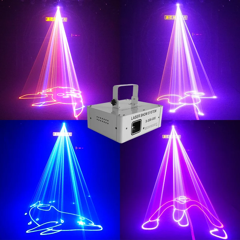 Yeni tasarım 500MW/1W animasyon lazeri ışık DMX512 lazer ışığı disko Dj lazer ışını desenleri ışıkları sahne aydınlatma etkisi