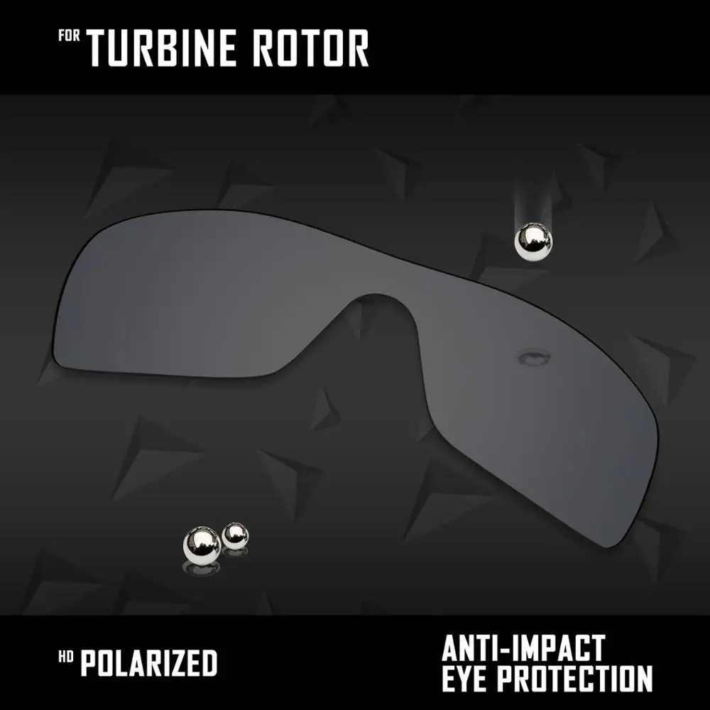 OOWLIT 3 Pieces Polarized Sunglasses Replacement Lenses for Oakley Turbine Rotor OO9307 -Black & Silver & Ice Blue