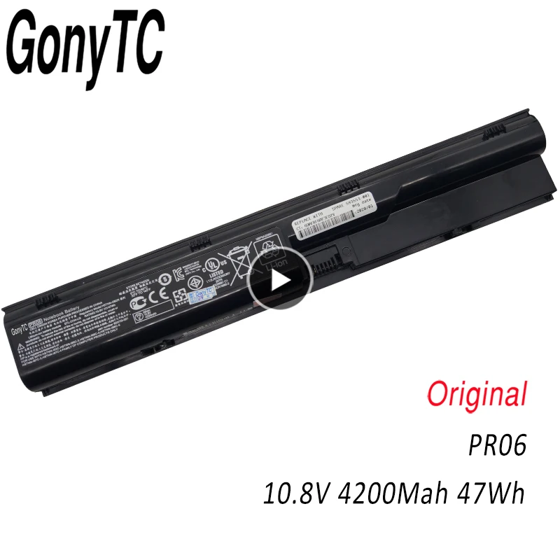 PR06-batería Original para portátil, para HP ProBook 4330s, 4430s, 4431s, 4530S, 4331s, 4535s, 4435s, 4436s, 4440s, 4441s, 4540s, HSTNN-I02C